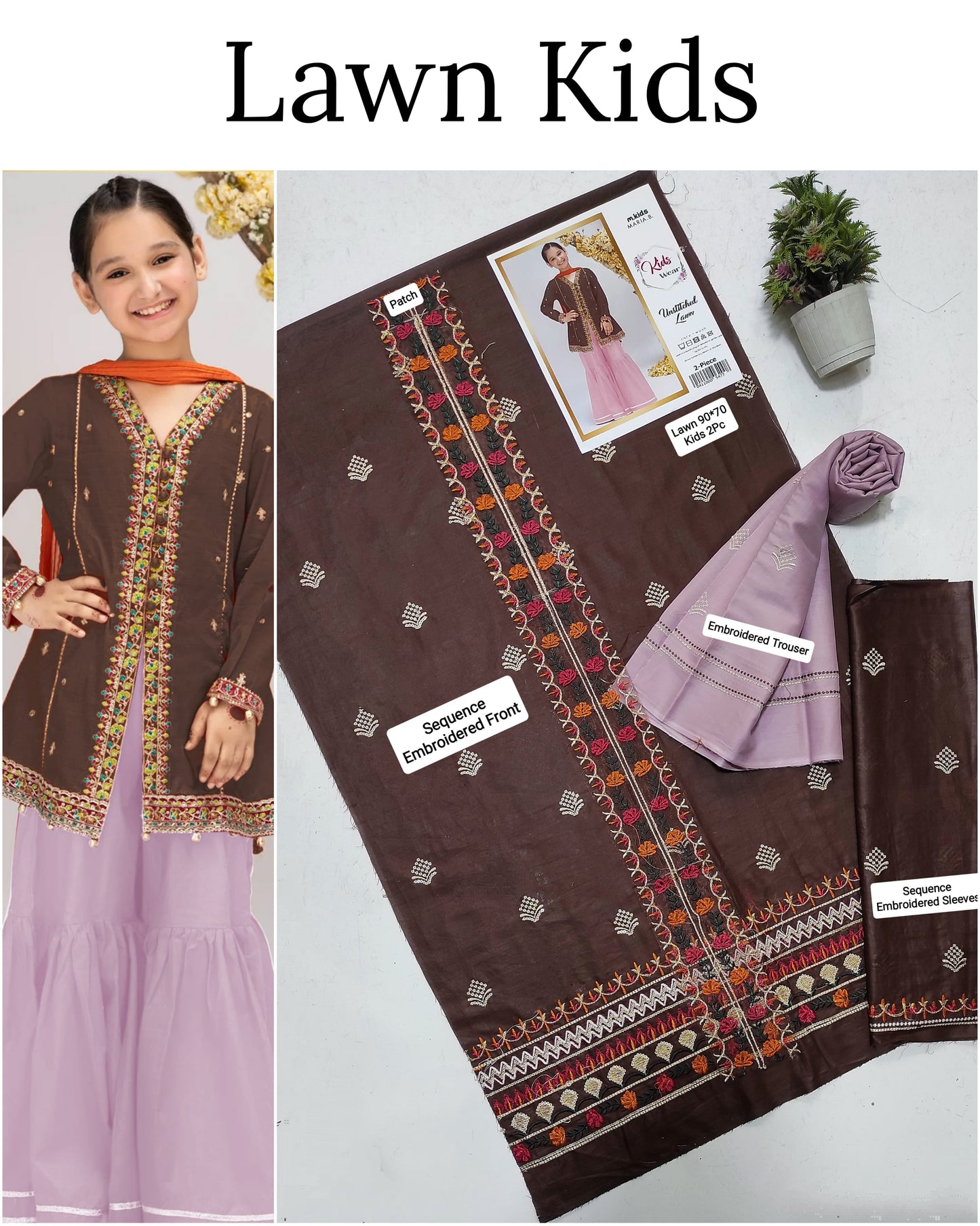 Kids Luxury Lawn 2pc