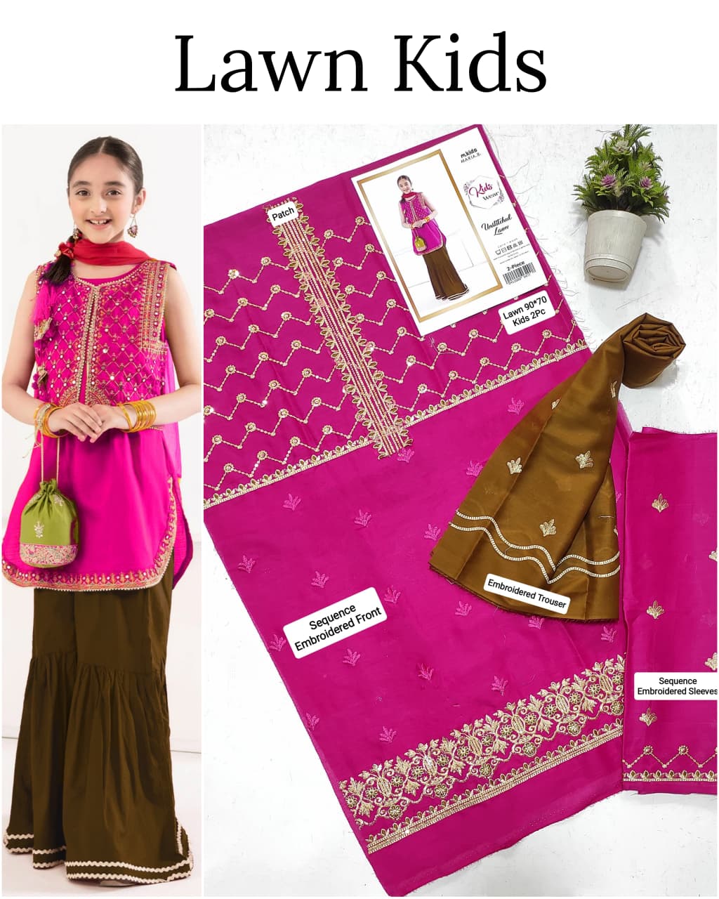 Kids Luxury Lawn 2pc