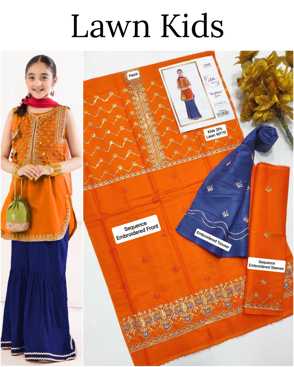 Kids Luxury Lawn 2pc