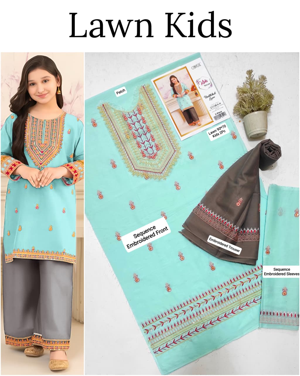Kids Luxury Lawn 2pc