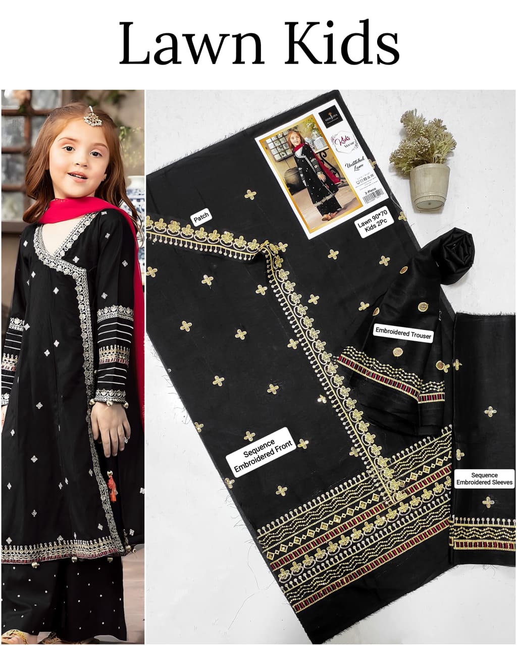 Kids Luxury Lawn 2pc