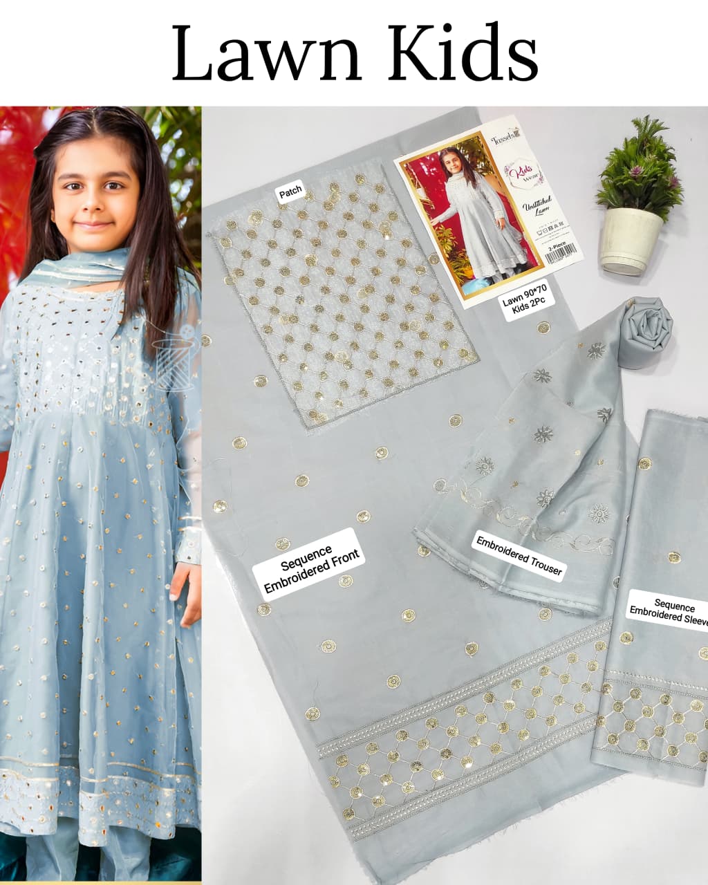 Kids Luxury Lawn 2pc