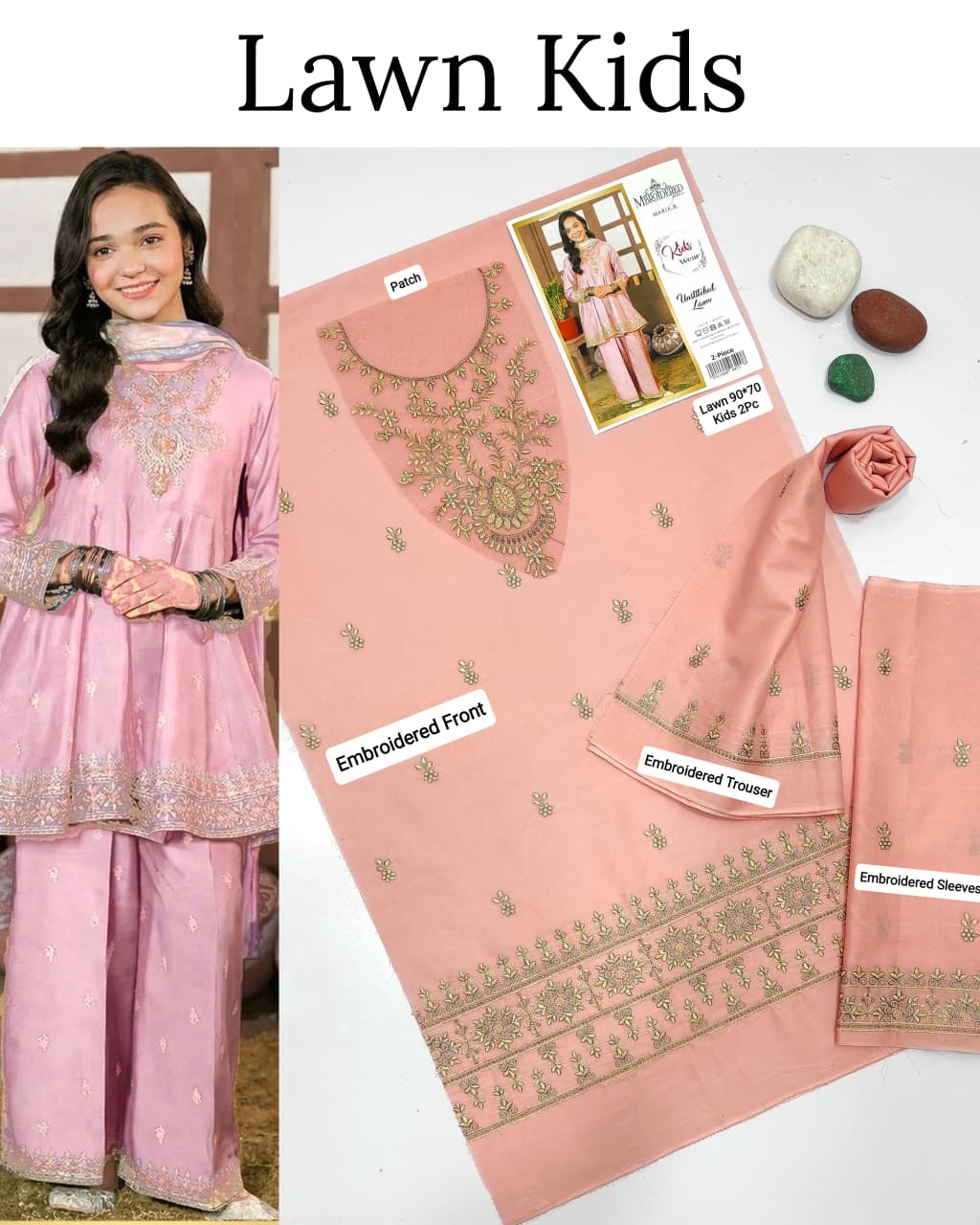 Kids Luxury Lawn 2Pc