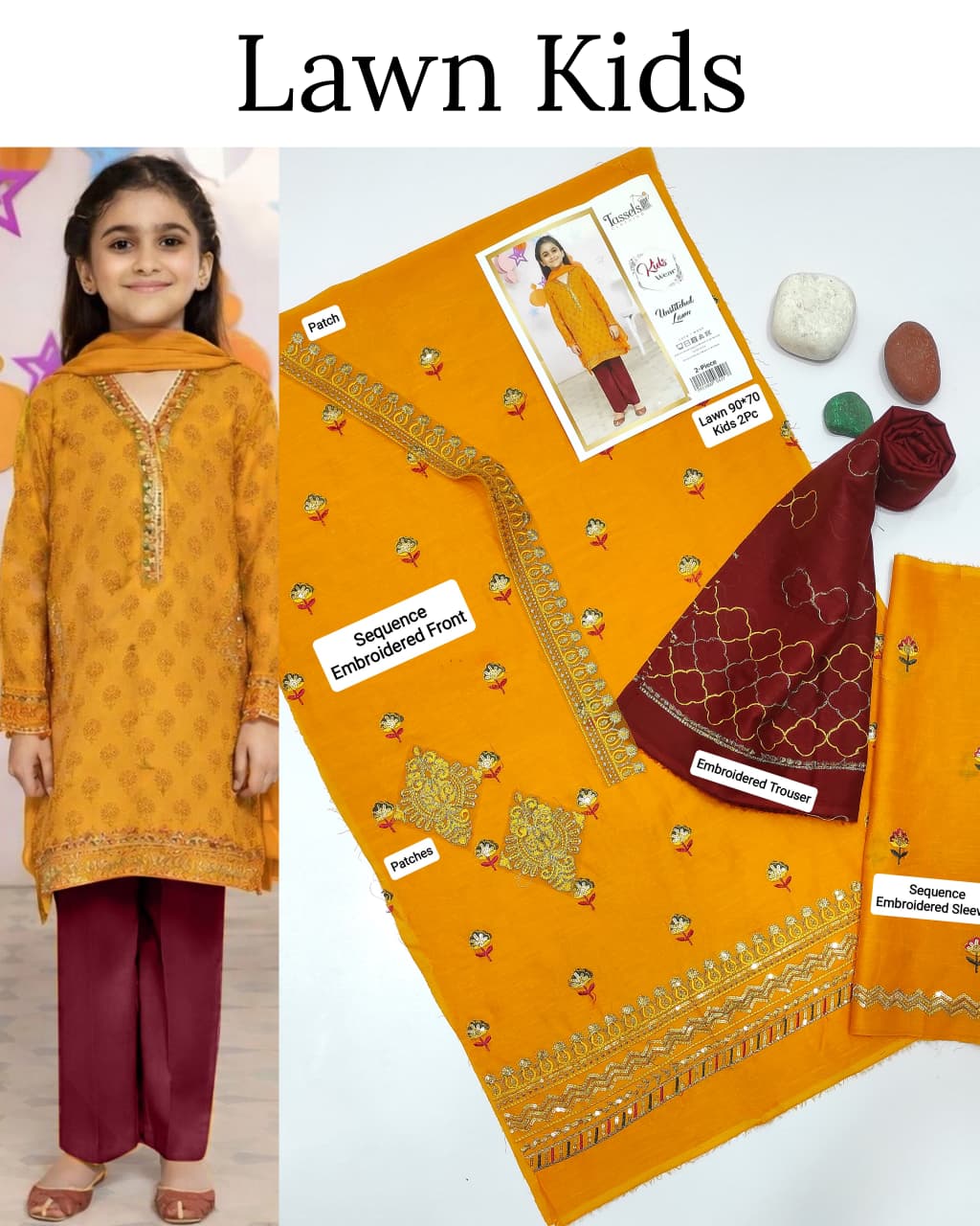 Kids Luxury Lawn 2Pc