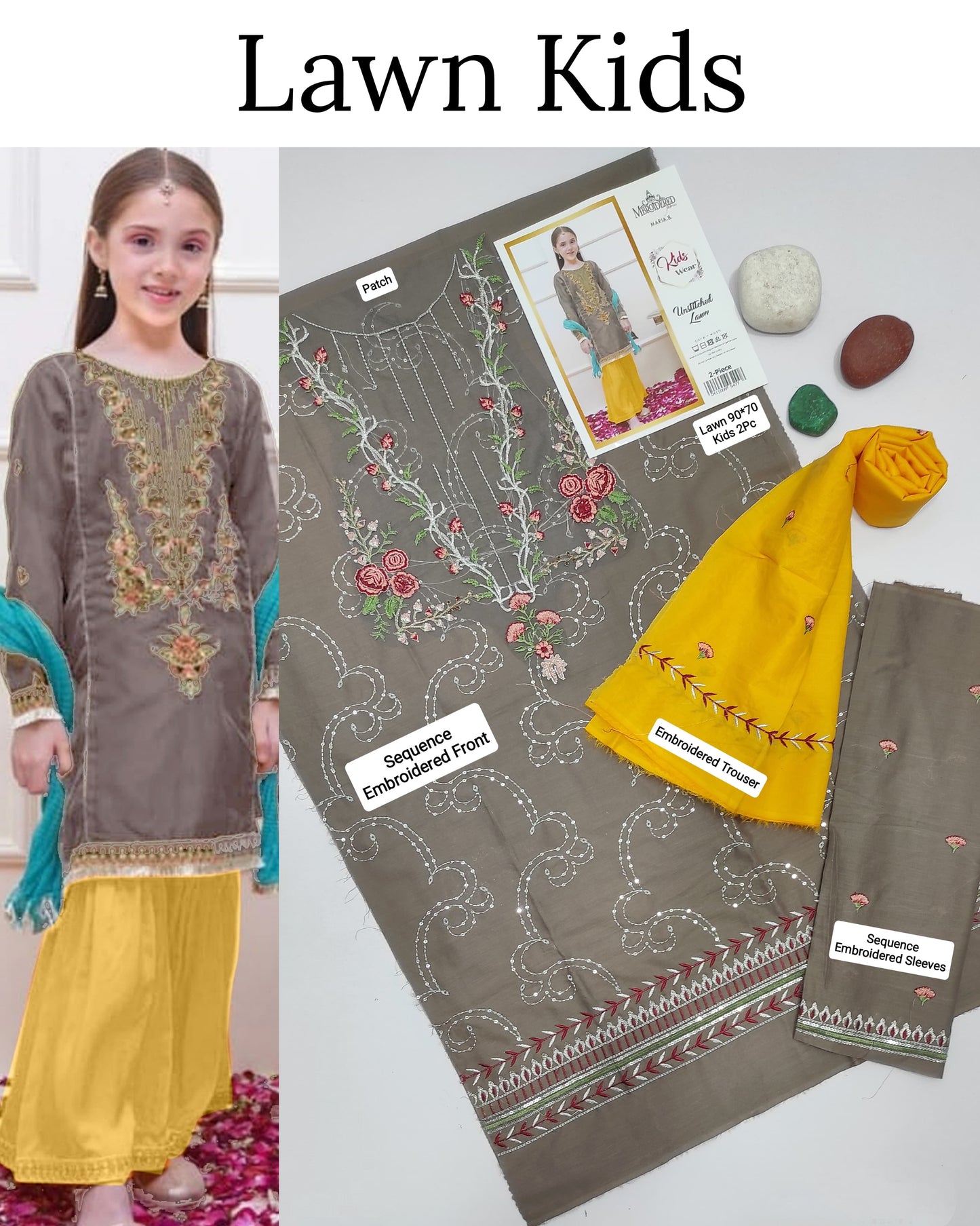 Kids Luxury Lawn 2Pc