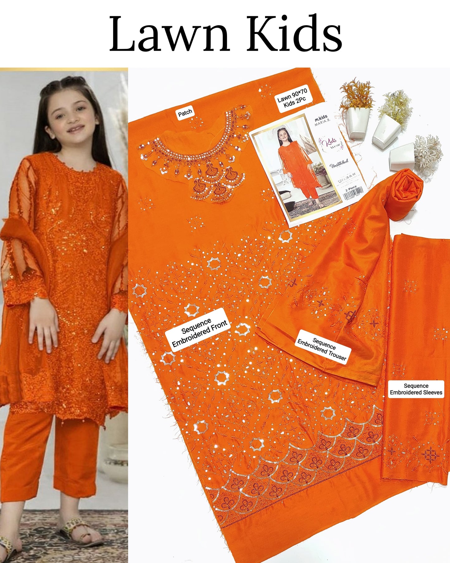 Kids Luxury Lawn 2Pc