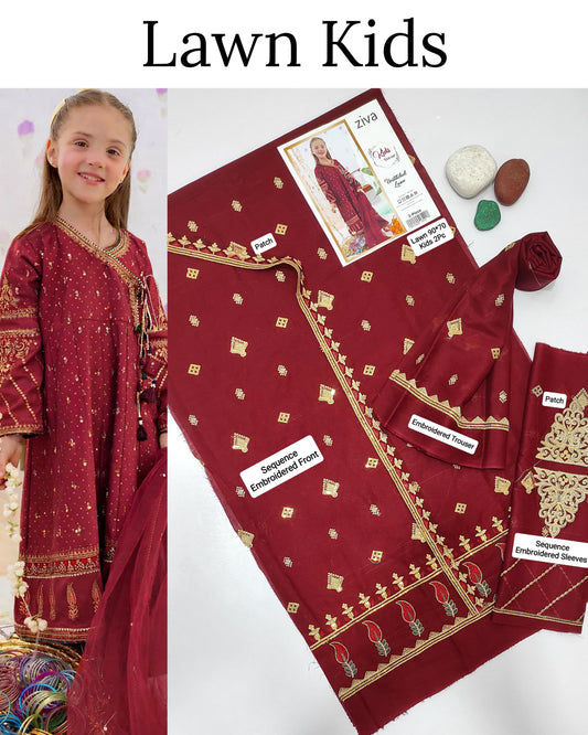Kids Luxury Lawn 2Pc