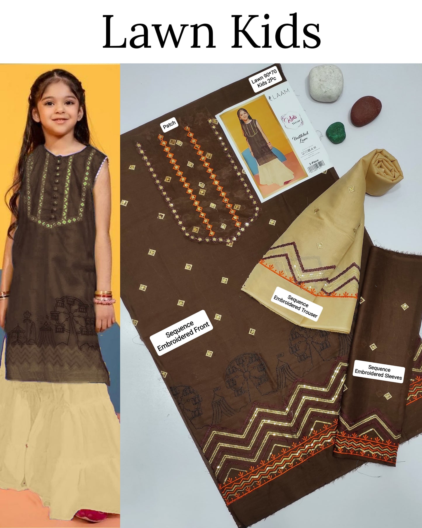 Kids Luxury Lawn 2Pc