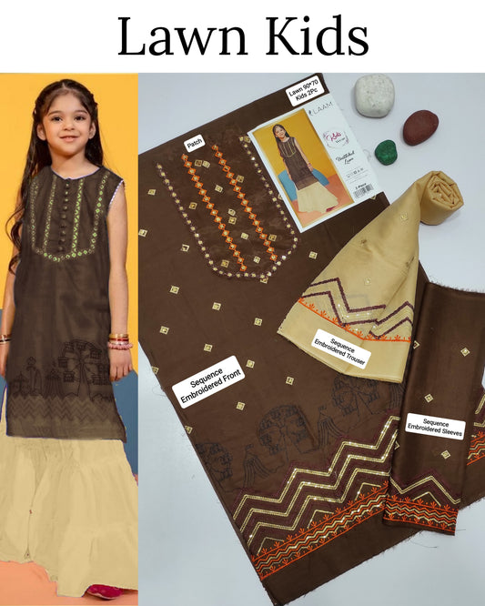 Kids Luxury Lawn 2Pc
