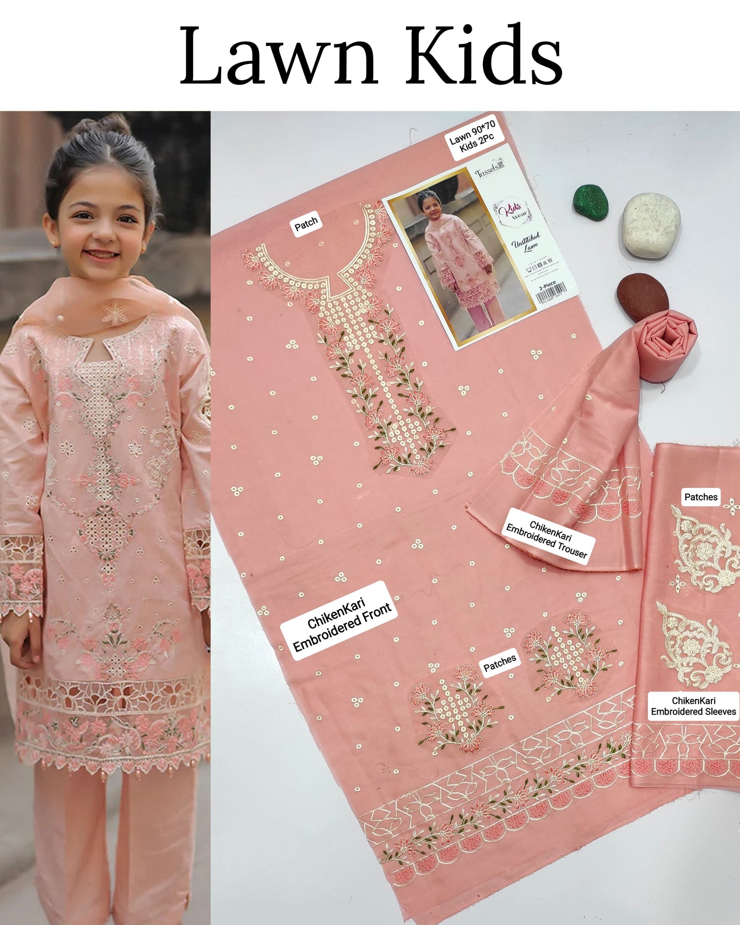 Kids Luxury Lawn 2Pc