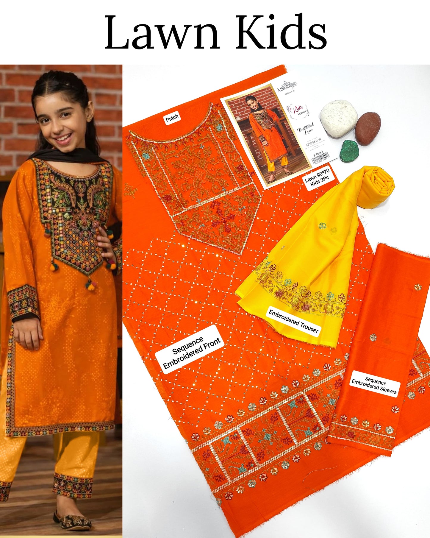 Kids Luxury Lawn 2Pc