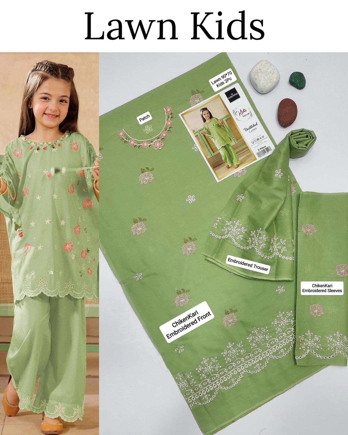 Kids Luxury Lawn 2Pc