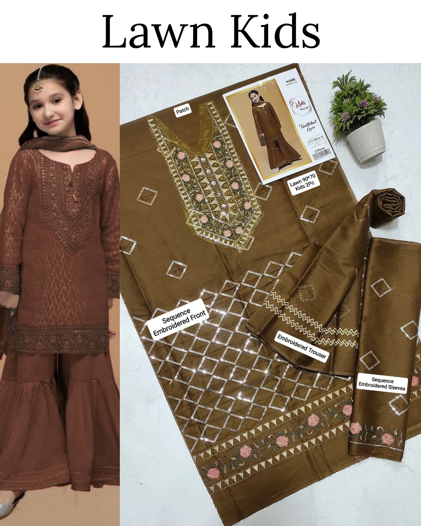 Kids Luxury Lawn 2Pc