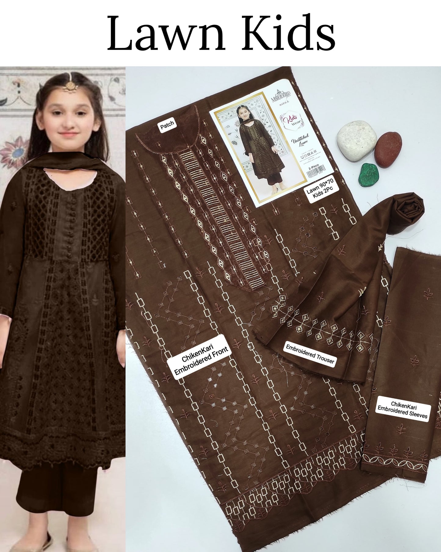 Kids Luxury Lawn 2Pc
