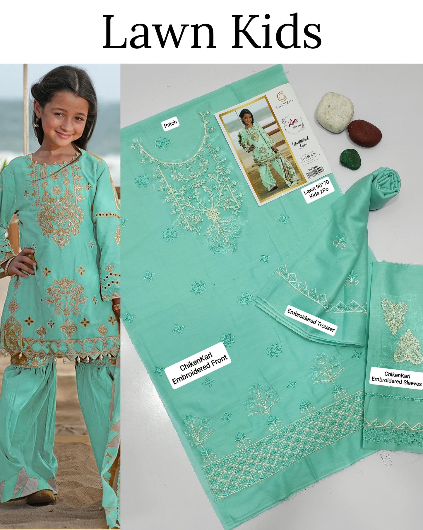 Kids Luxury Lawn 2pc