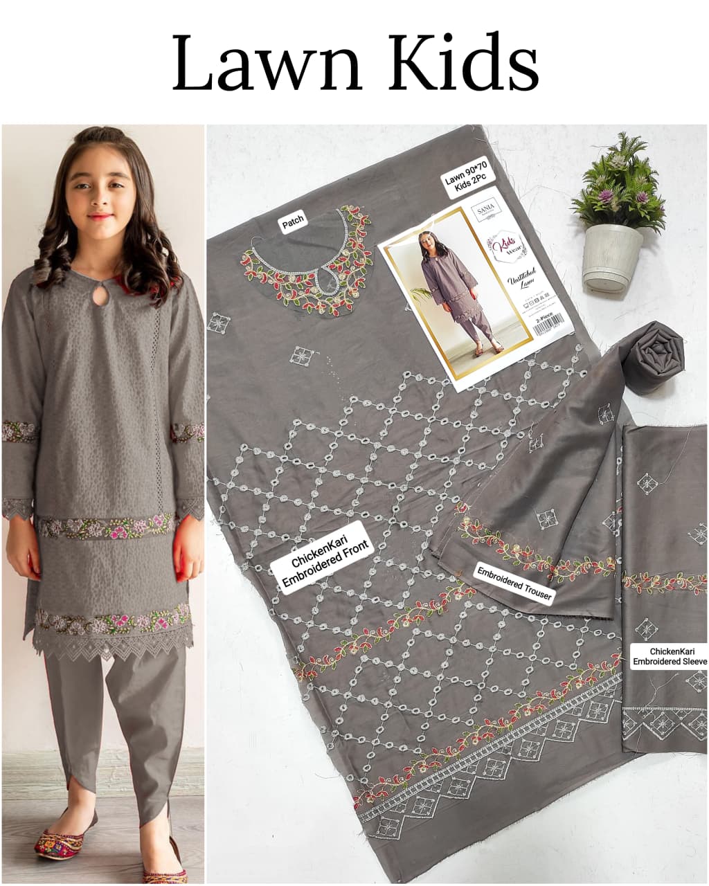 Kids Luxury Lawn 2pc