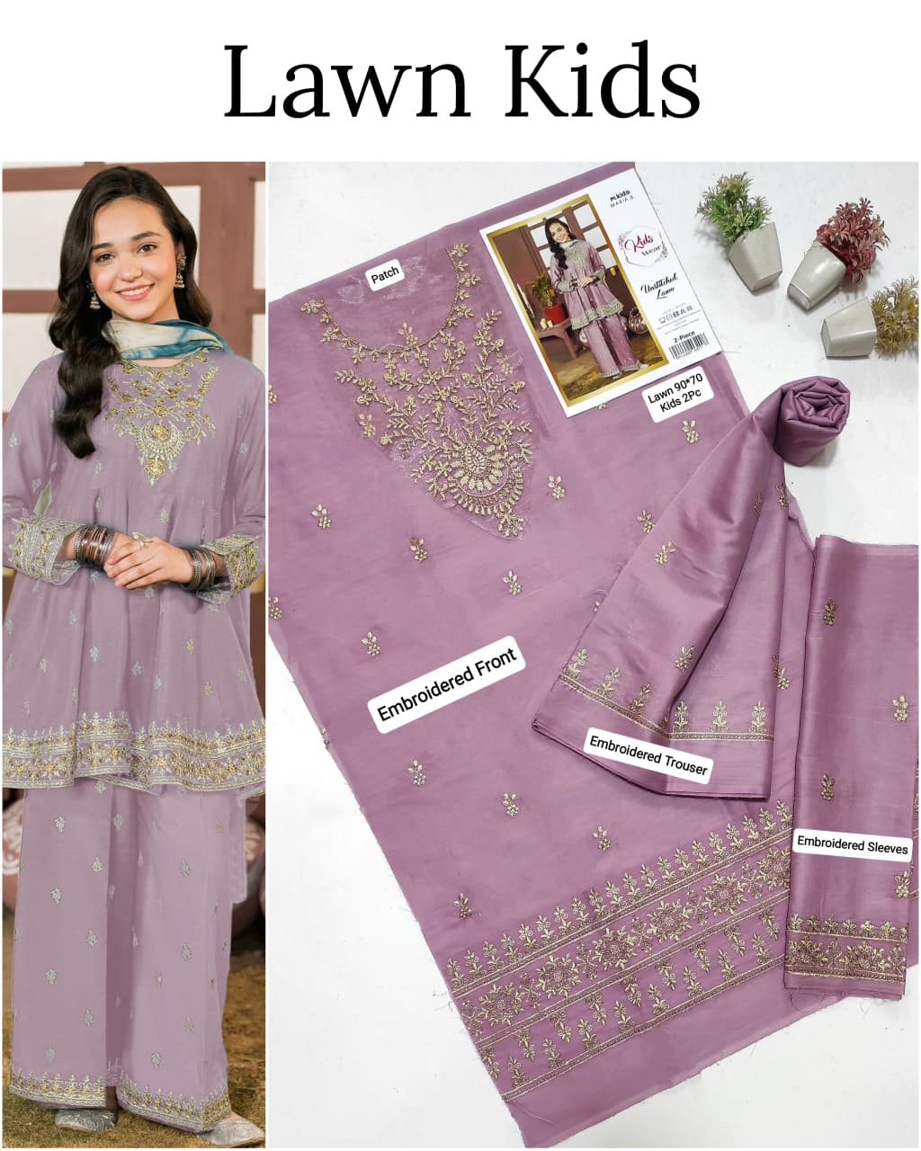 Kids Luxury Lawn 2pc