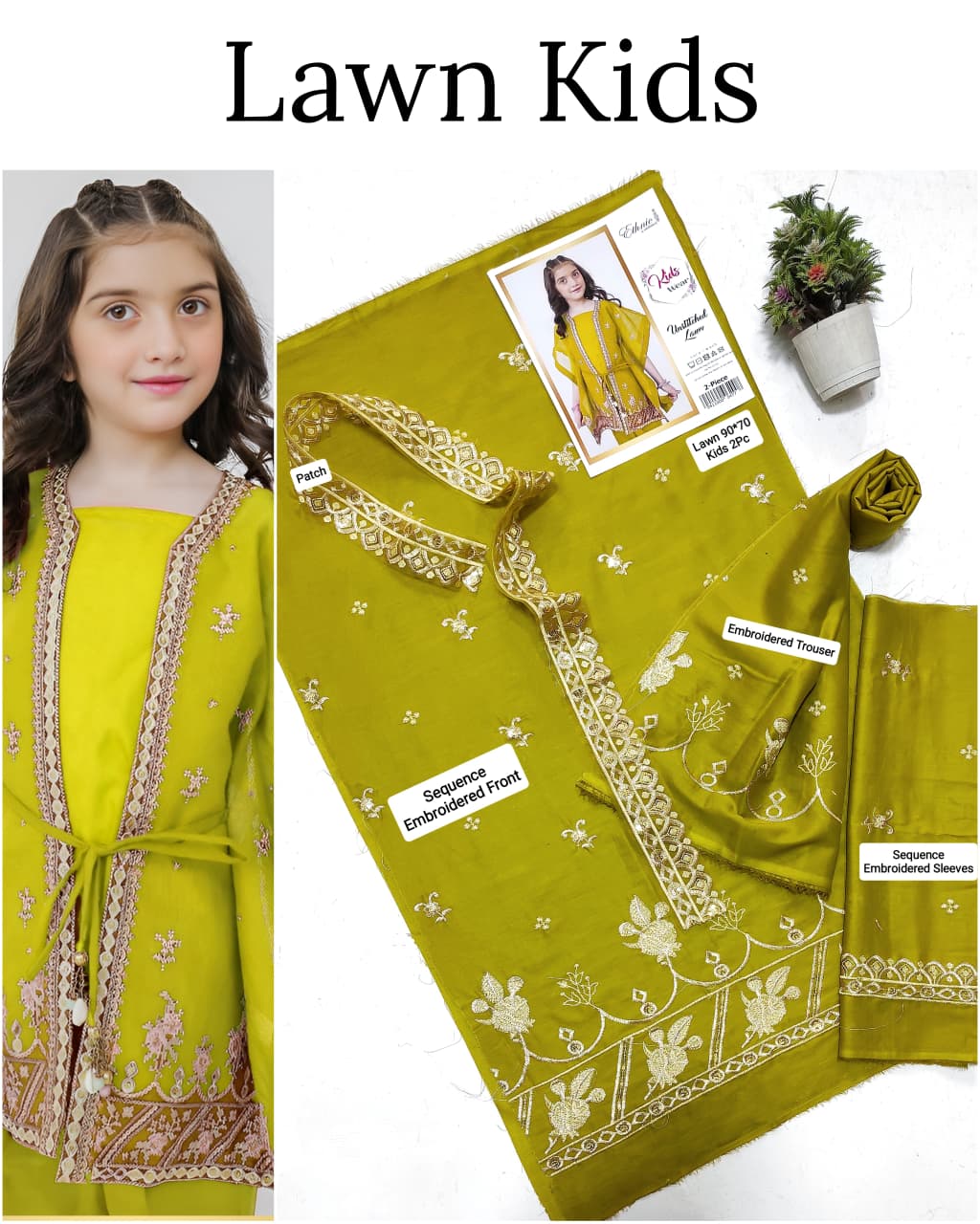 Kids Luxury Lawn 2pc