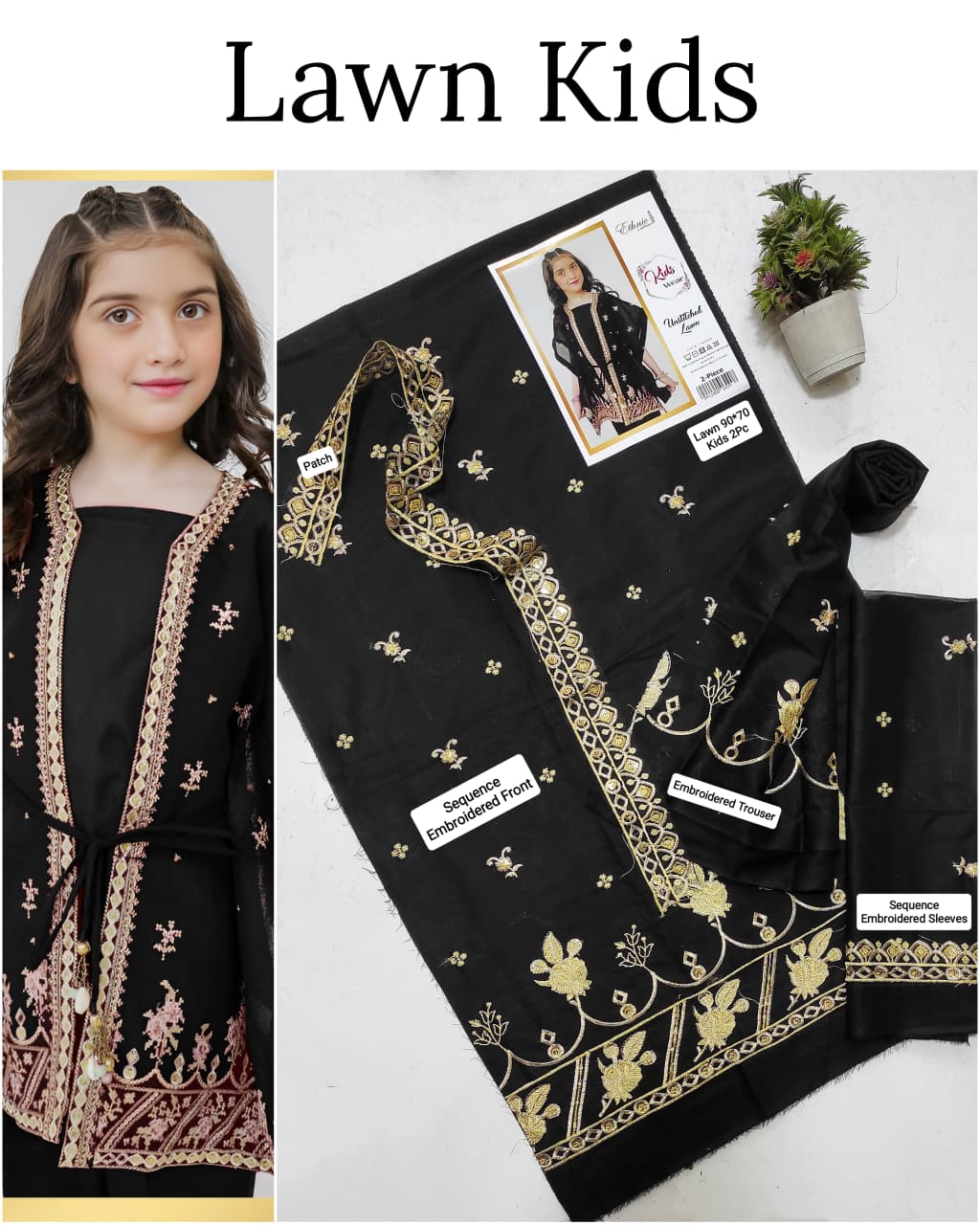 Kids Luxury Lawn 2pc