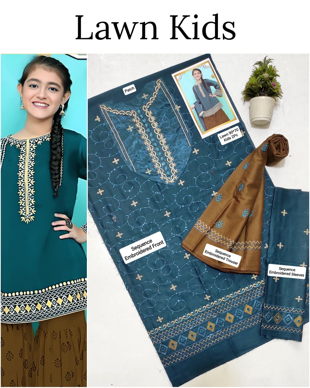 Kids Luxury Lawn 2pc