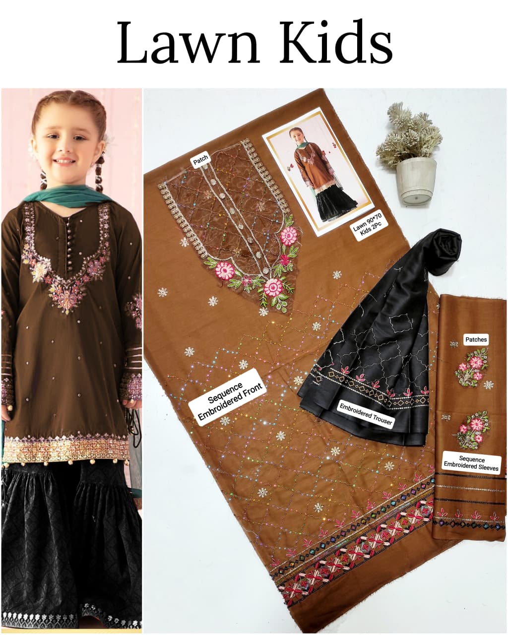 Kids Luxury Lawn 2pc
