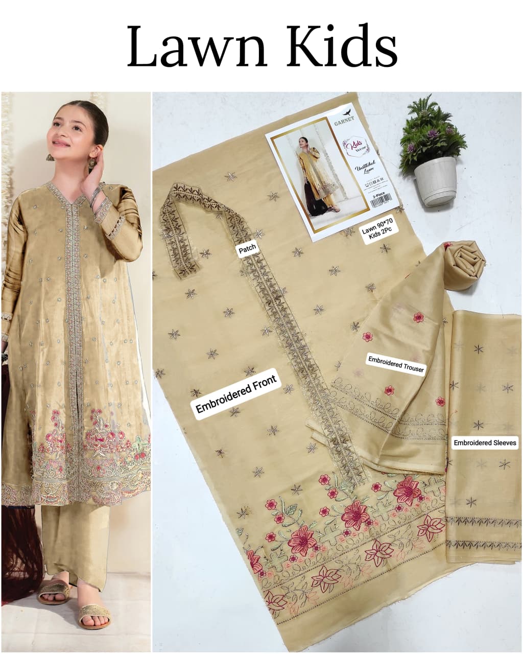 Kids Luxury Lawn 2pc