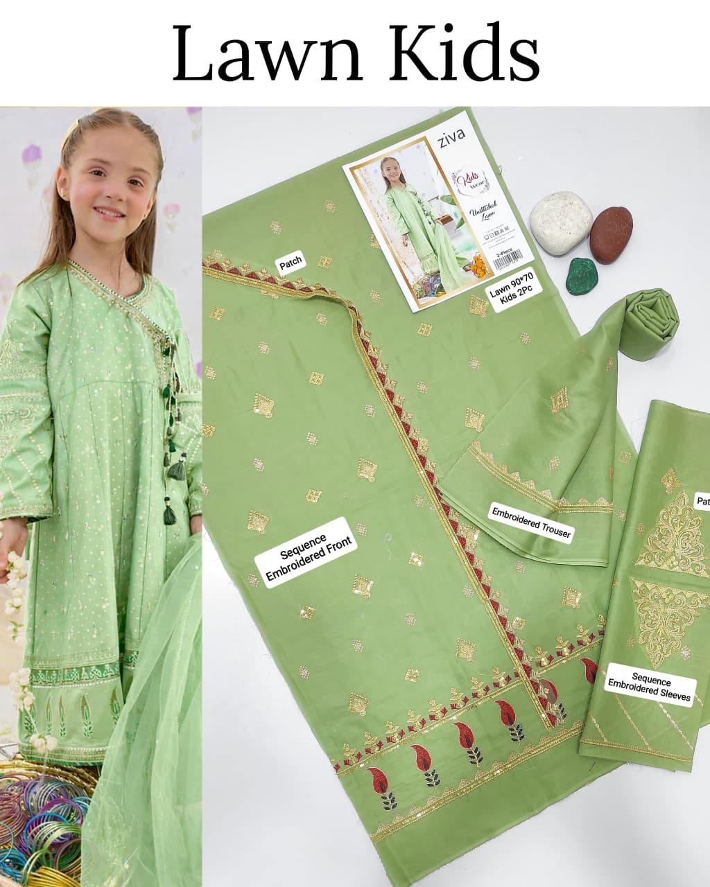 Kids Luxury Lawn 2pc