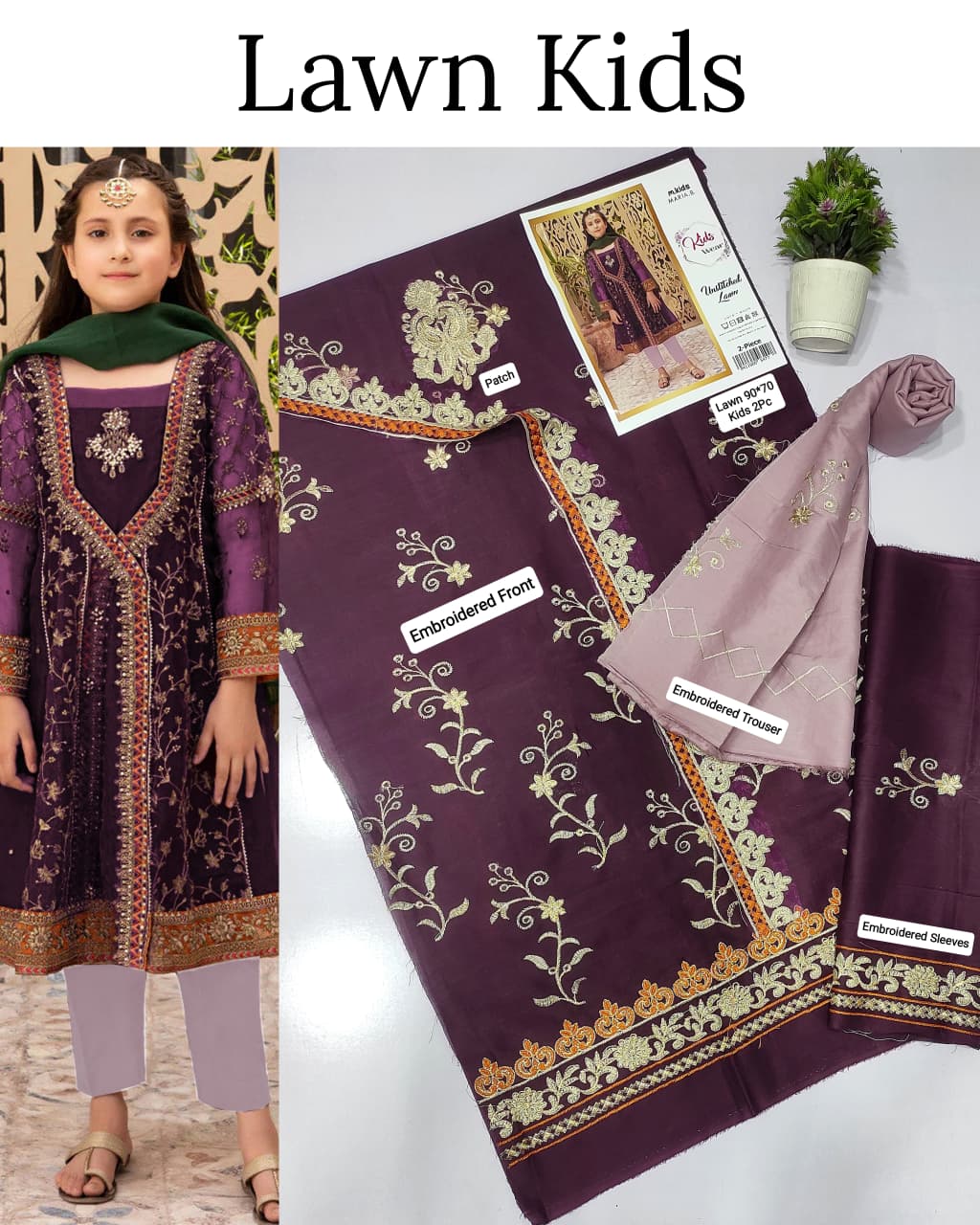 Kids Luxury Lawn 2pc