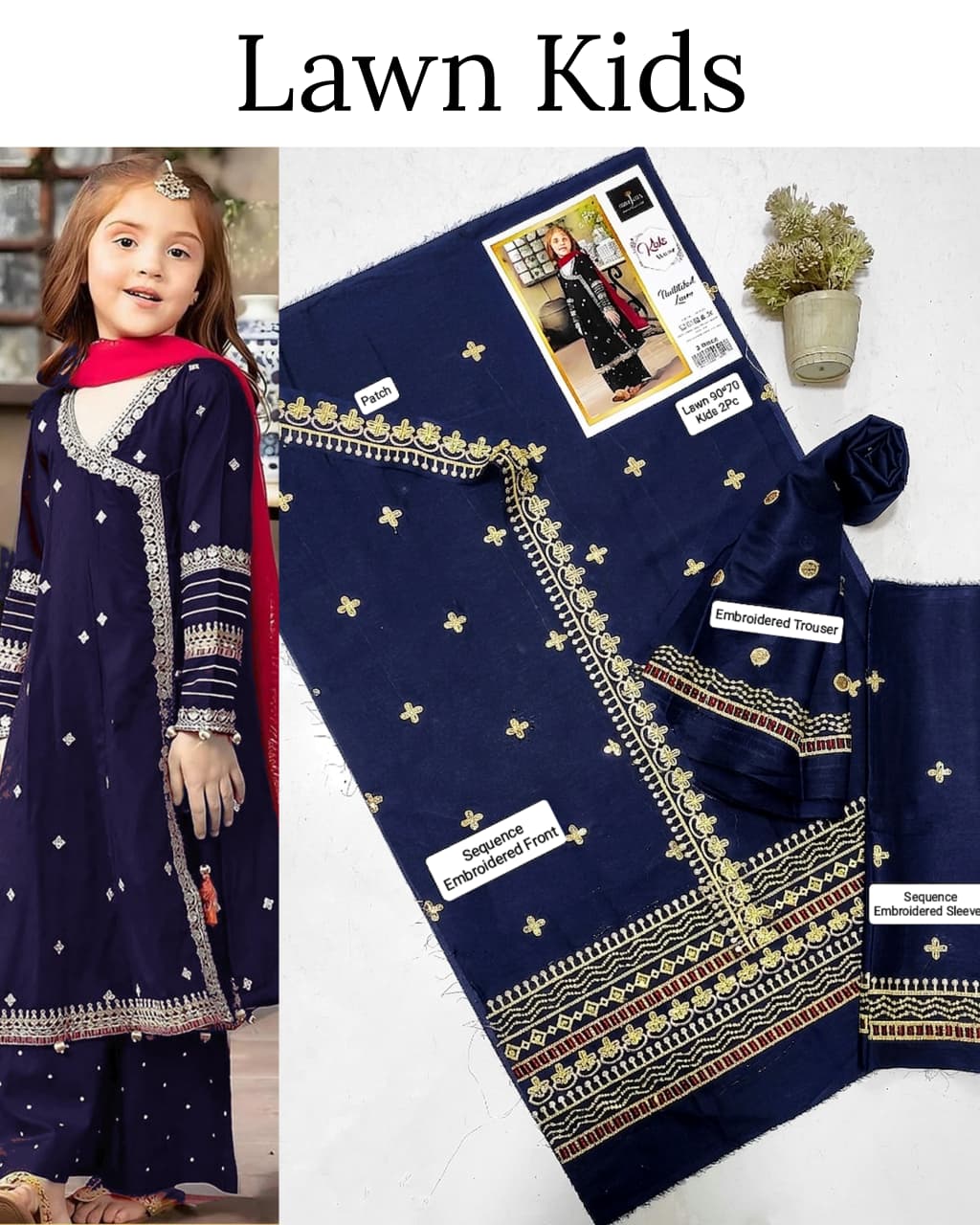 Kids Luxury Lawn 2pc