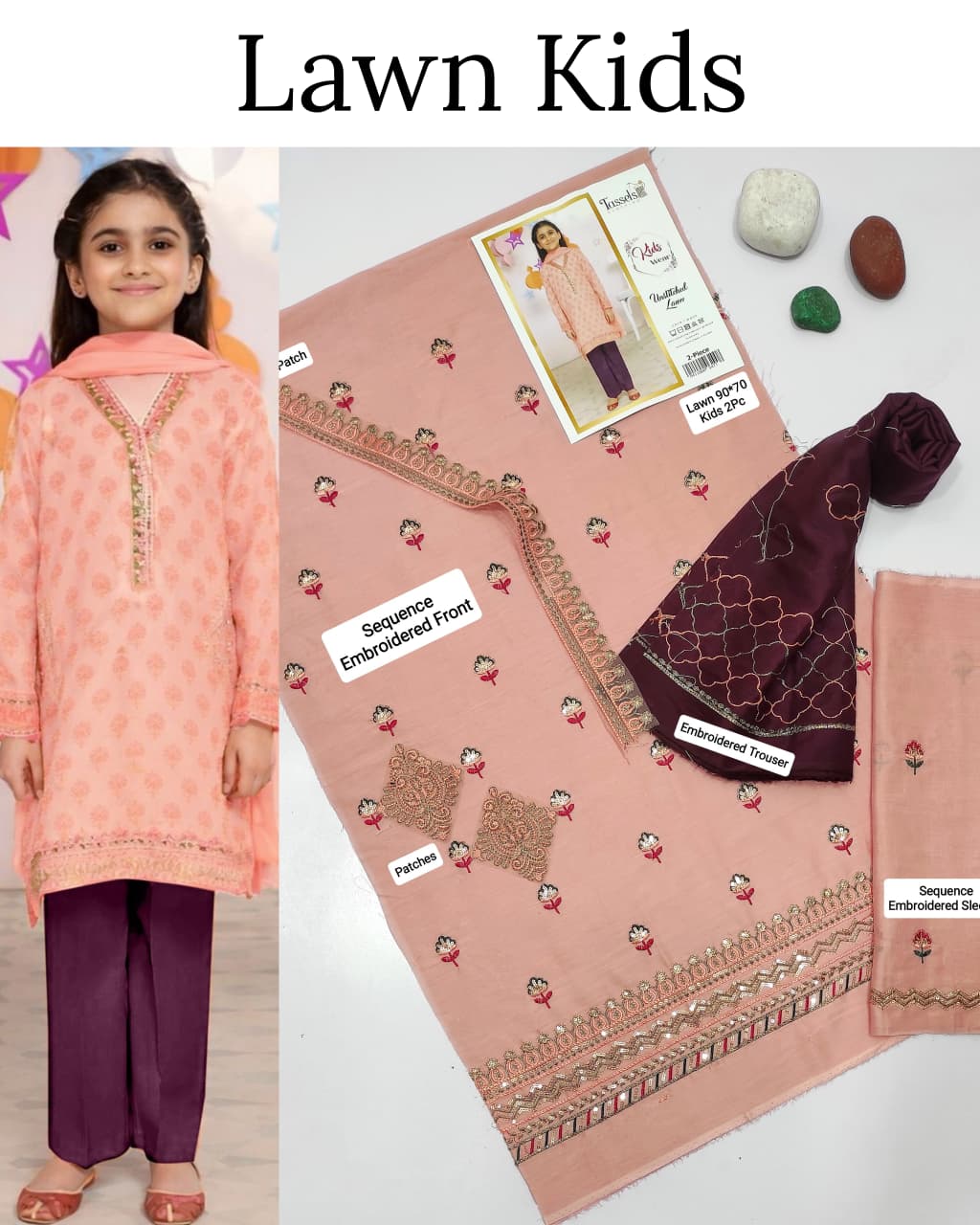 Kids Luxury Lawn 2pc