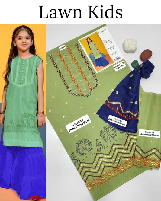 Kids Luxury Lawn 2Pc