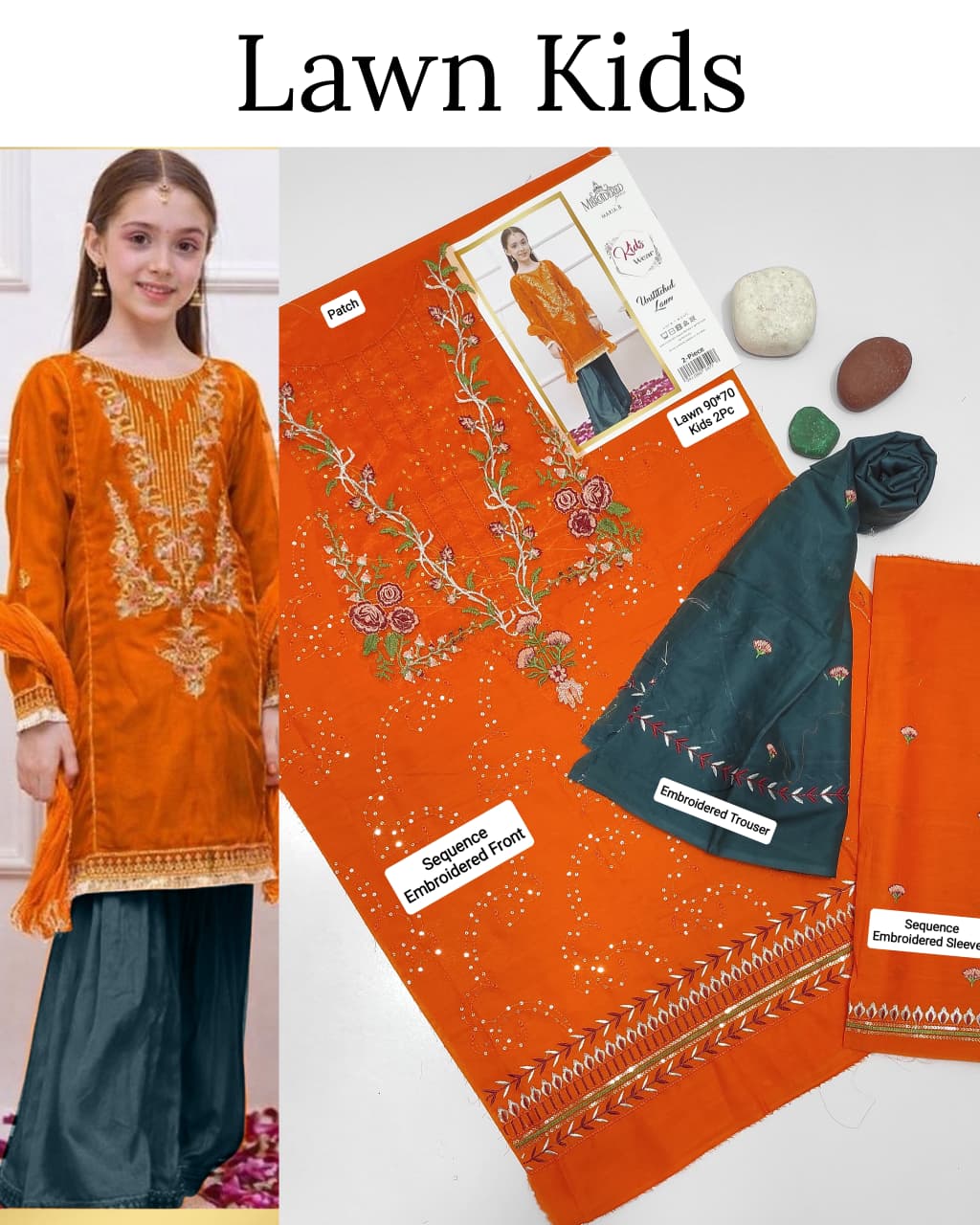 Kids Luxury Lawn 2Pc