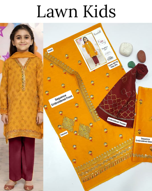 Kids Luxury Lawn 2Pc