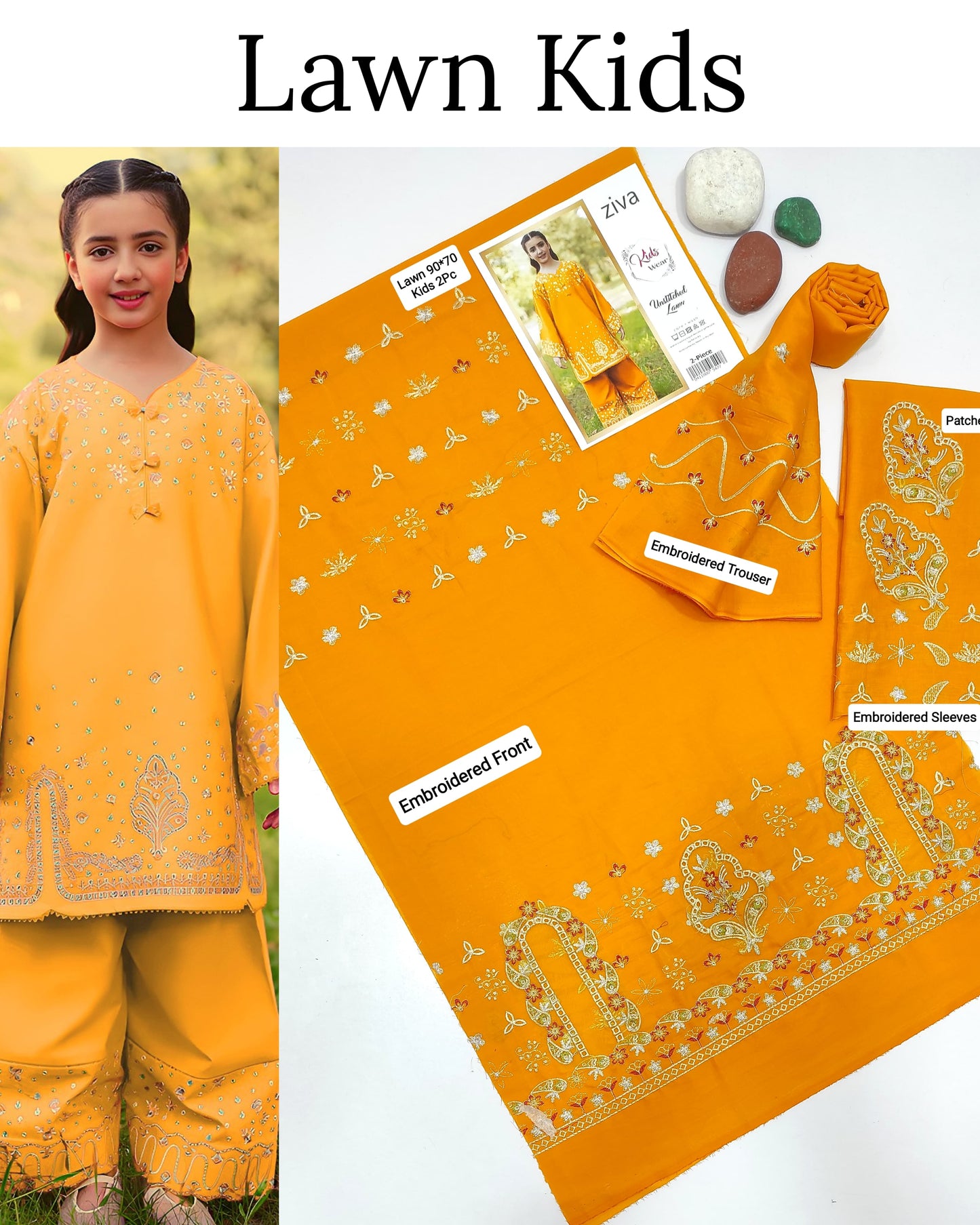 Kids Luxury Lawn 2Pc