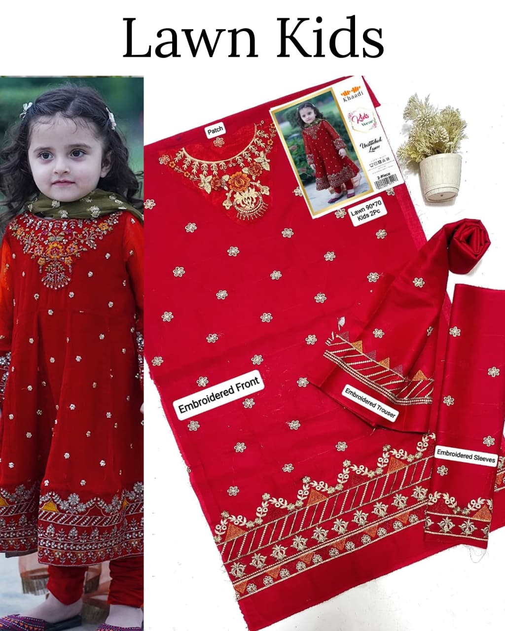 Kids Luxury Lawn 2Pc